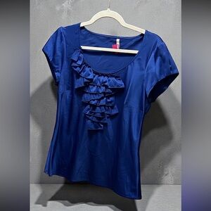 Sunny Leigh Royal Blue Ruffled Blouse